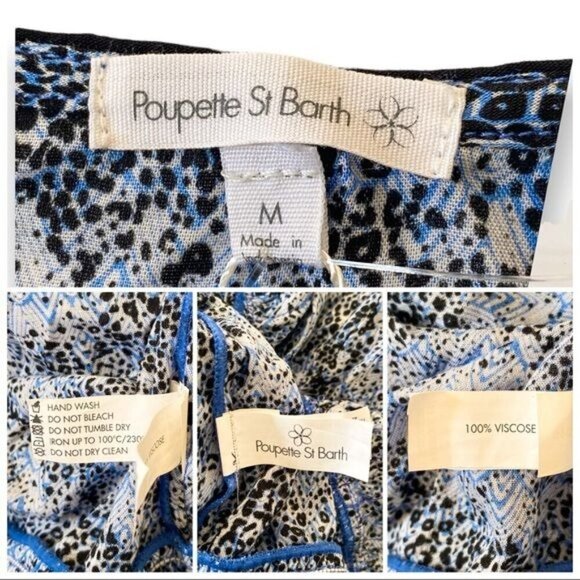 Poupette St. Barth Hana Mini Dress, Size M, Blue print, NWT - Picture 12 of 15